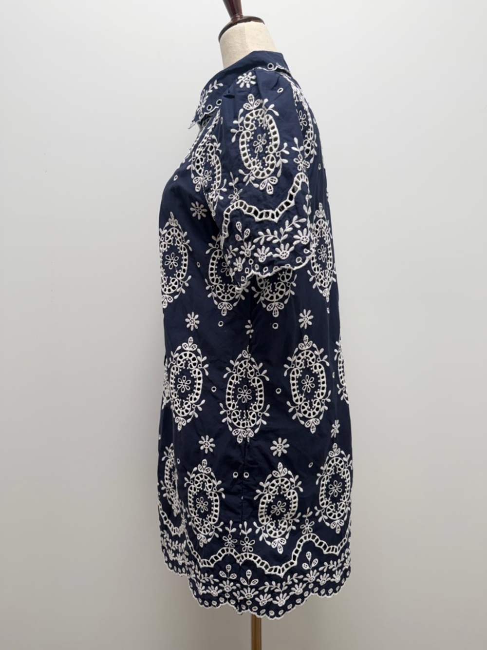 Sezane Elvina Dress Navy White Mini Dress Size 38 Medium US 6 - Picture 6 of 14